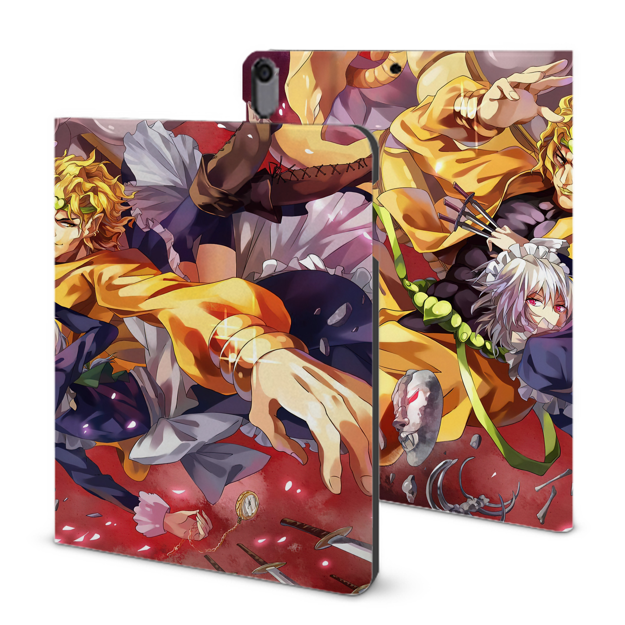 （画像用） ジョジョの奇妙な冒険 JoJo's Bizarre Adventure IPad ケース ブック型 PUレザー TPU 耐衝撃 軽量 薄型 ペン収納なし 全面保護 IPad 各モデル対応
